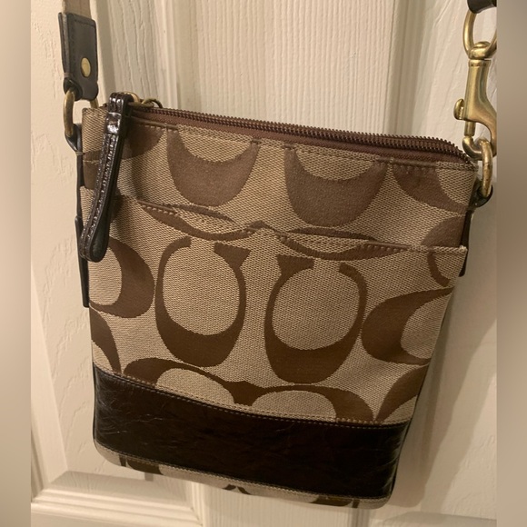 Coach Cross Body Bag Logo Print-canvas/tan - Picture 6 of 14